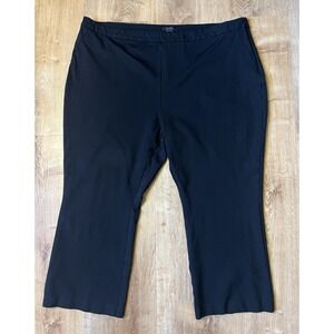 Halogen Black Capri Pants Womens Size 2X Straight Leg Side Zip 40x23 Stretch